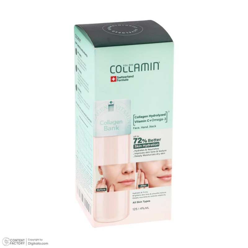 کرم مرطوب‌کننده دست، گردن، صورت کلامین مدل Collagen bank مناسب برای انواع پوست حجم 125 میلی‌لیتر مجموعه 4 عددی — تصویر ۲