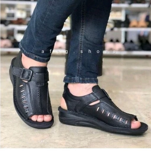 کفش تابستانی مردانه چرم گاوی سبک راحت طبی پیاده روی مناسب فصل