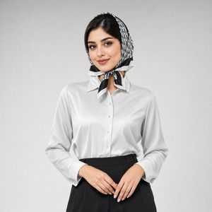 دستمال سر و گردن زنانه مدل ابریشم توییل کد 115 — تصویر ۲
