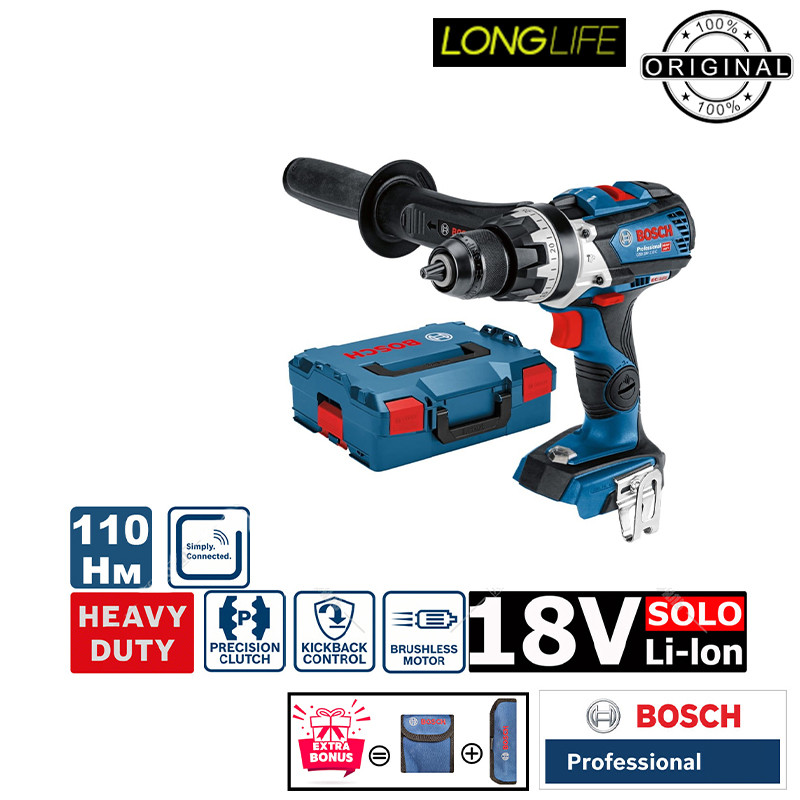 دریل پیچ گوشتی شارژی چکشی 18 ولت بوش مدل GSB 18V-110 C Extra (Without battery and charger) — تصویر ۳