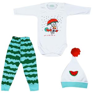 ست 3 تکه لباس نوزادی مدل شب یلدای من — تصویر ۲
