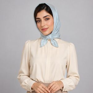 مینی اسکارف نخی زنانه مدل ساده کد 99105 با طول و عرض 67*70 سانتی‌متر