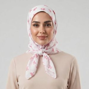 روسری زنانه مدل مینی اسکارف نخی پاپیونی ریز کد 2