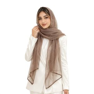 شال زنانه مدل نگین‌دار تور نوار دوزی کد E300