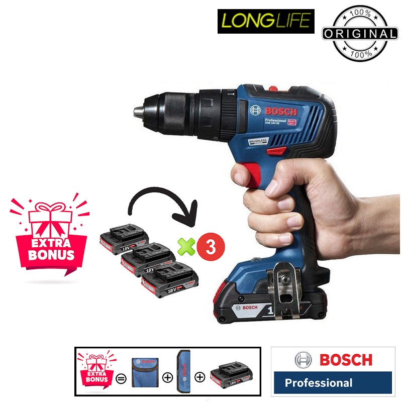 دریل شارژی چکشی 18 ولت بوش مدل حرفه ای GSB 18 V-50 EC + 3 Battery 2 Ah — تصویر ۲