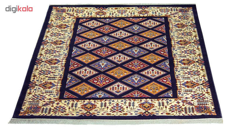 فرش ماشینی سهند کد V107.DU زمینه سرمه ای — تصویر ۳