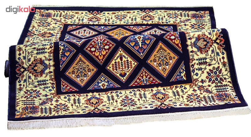 فرش ماشینی سهند کد V107.DU زمینه سرمه ای — تصویر ۴