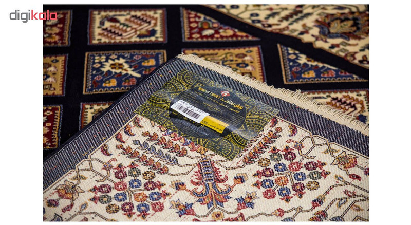 فرش ماشینی سهند کد V107.DU زمینه سرمه ای — تصویر ۵