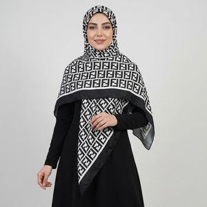 روسری زنانه مدل ابریشم توییل پاییزی مزونی دوز کد ab405