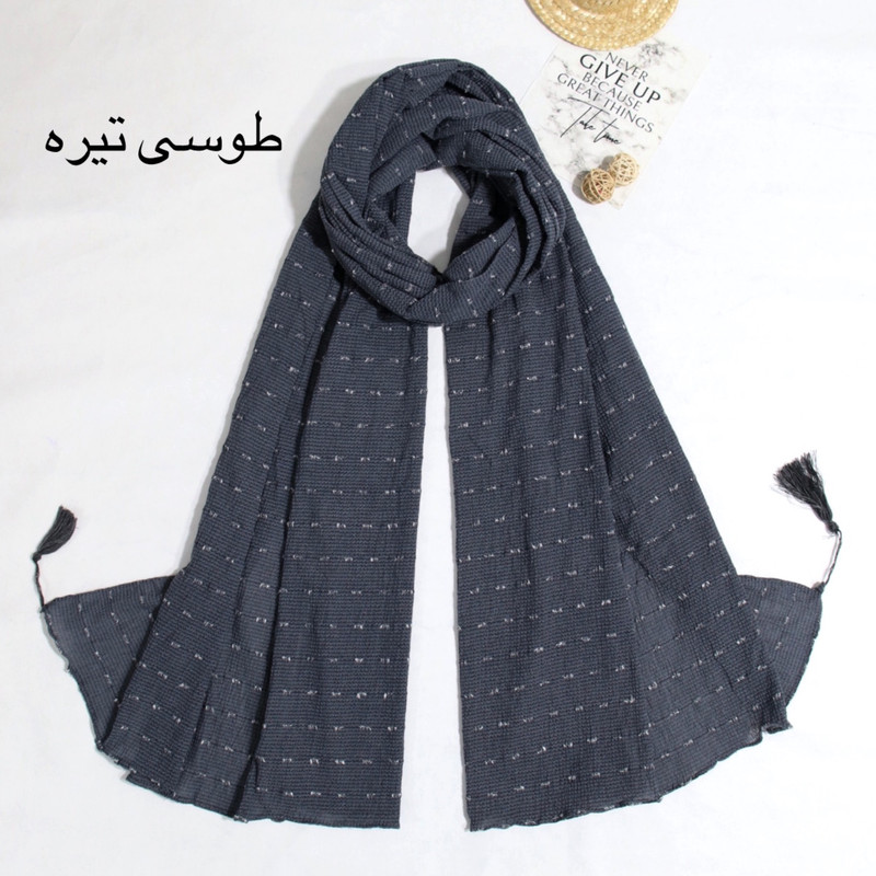 شال زنانه مدل نخی پلیسه کوک دوزی کد ana-9203 — تصویر ۵