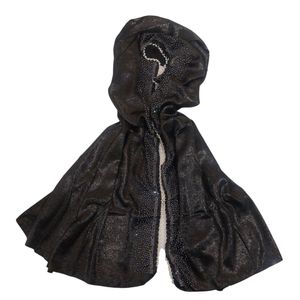 شال حریر زنانه مدل شایلی حاشیه نگین مرواریدی با طول و عرض 75 × 180 سانتی‌متر
