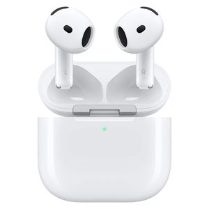 هدفون بلوتوثی اپل مدل AirPods 4 دارای نویز کنسلینگ، درگاه شارژ USB-Type-C و شارژ بی سیم، با قابلیت اتصال به چند دستگاه، پشتیبانی از فرمان لمسی و دستیار صوتی، نشانگر LED، مقاوم در برابر پاشش آب و گرد و