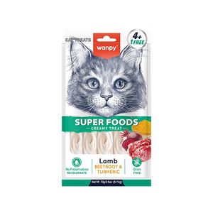 تشویقی گربه ونپی مدل Superfoods Creamy Lickable با طعم بره، چغندر و زردچوبه وزن 70 گرم