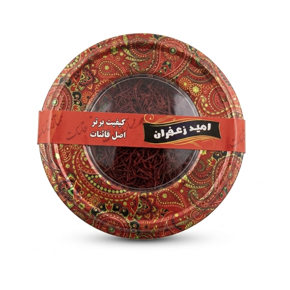 زعفران 2.3 گرمی امید زعفران – مدل طرح خاتم کد #2 — تصویر ۲