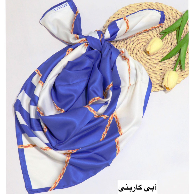 روسری زنانه آنالیا مدل ابریشم توییل مزونی کد 6023 — تصویر ۵