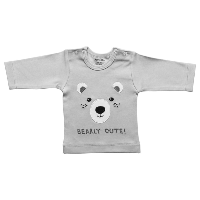 ست تی‌شرت آستین بلند و شلوار راحتی نوزادی آمورا مدل Teddy Bear — تصویر ۲