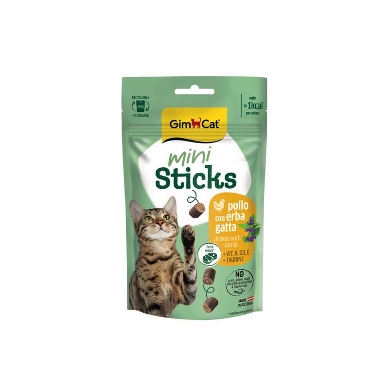 تشویقی گربه جیم کت مدل Mini Sticks طعم مرغ و کت‌نیپ وزن 50 گرم — تصویر ۲