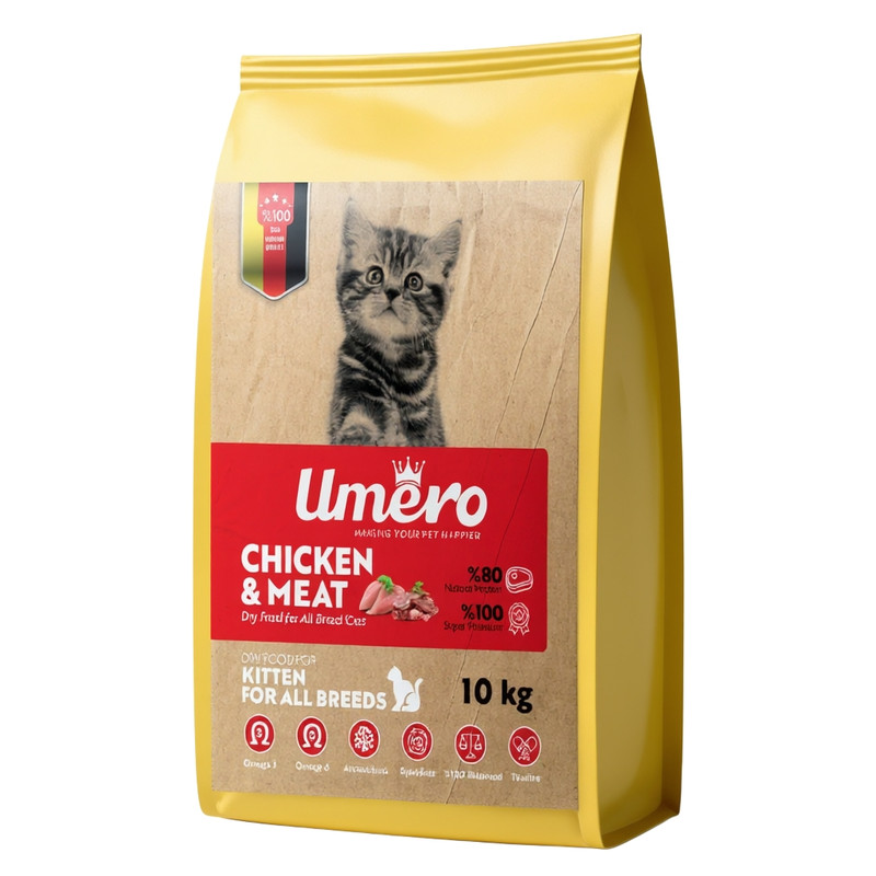 غذا خشک گربه نابالغ اومرو مدل 03 طعم گوشت و مرغ وزن 10 کیلوگرم — تصویر ۲