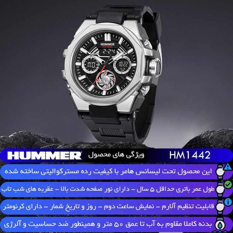 ساعت مچی عقربه‌ای کوارتز مردانه هامر مدل HM1442-C2 — تصویر ۳