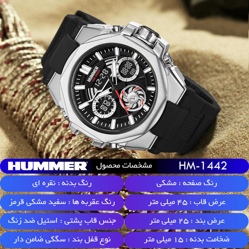 ساعت مچی عقربه‌ای کوارتز مردانه هامر مدل HM1442-C2 — تصویر ۴