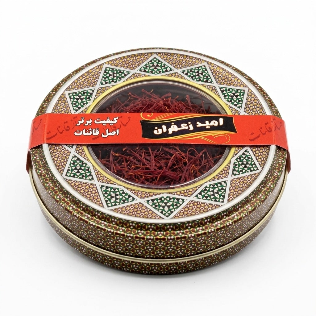 زعفران 2.3 گرمی امید زعفران – مدل طرح خاتم کد #4 — تصویر ۳