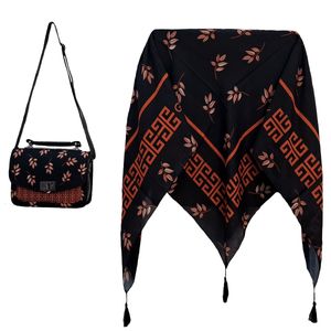ست کیف و روسری زنانه مدل برگچین کد 22