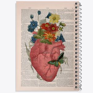 دفتر ژورنال نویسی 50 برگ خندالو مدل نقطه ای طرح قلب (Heart) کد F14043