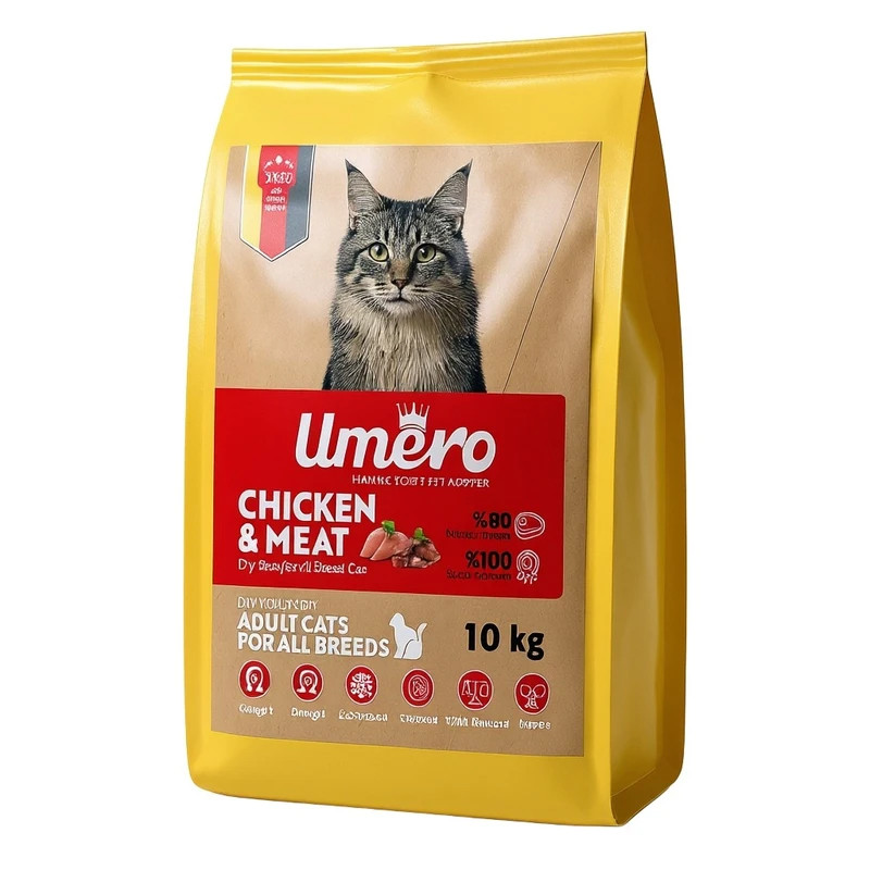 غذا خشک گربه بالغ اومرو مدل سوپر پریمیوم با طعم مرغ و گوشت وزن 10 کیلوگرم — تصویر ۲