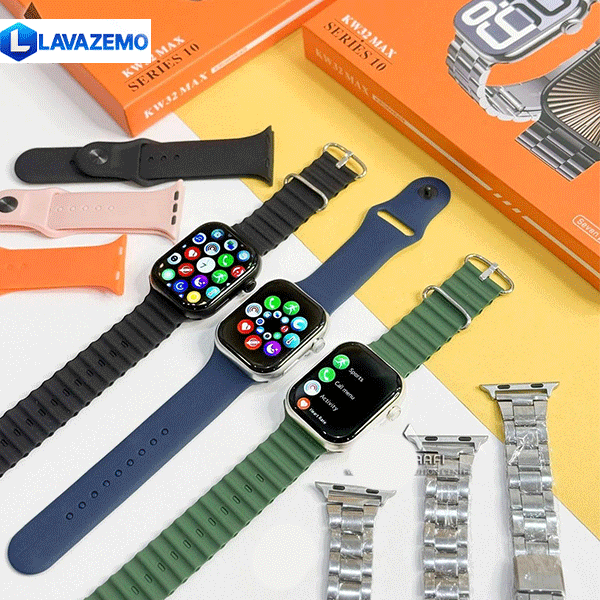 ساعت هوشمند 49 میلی متری کیکویر مدل KW32 MAX به همراه 7 بند مختلف — تصویر ۸