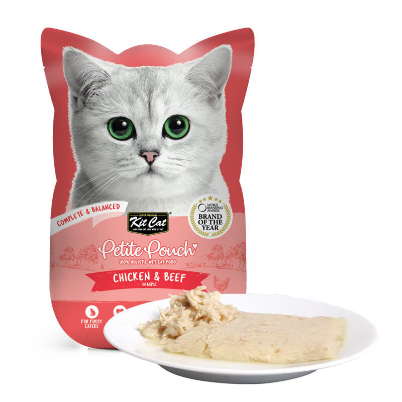پوچ گربه کیت کت مدل Petite طعم مرغ و گوشت گاو وزن 70 گرم — تصویر ۲