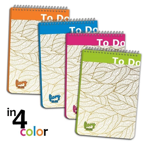 دفترچه یادداشت مستر راد مدل To Do List طرح برگ زرین کد Fiory 1766 آبی