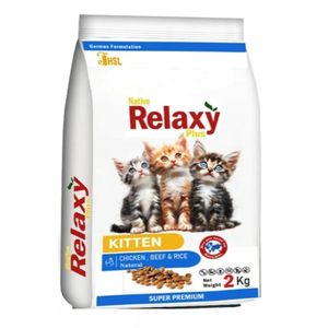 غذای خشک گربه نابالغ ریلکسی مدل KITTEN طعم مرغ و گوشت گاو وزن 2 کیلوگرم