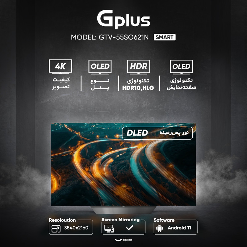 تلویزیون 55 اینچ اولد هوشمند جی پلاس مدل GTV-55SO631NO — تصویر ۳