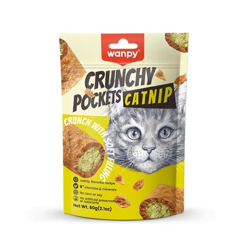تشویقی گربه ونپی مدل Crunchy Pockets Catnip با طعم کت نیپ و مرغ وزن 60 گرم — تصویر ۲