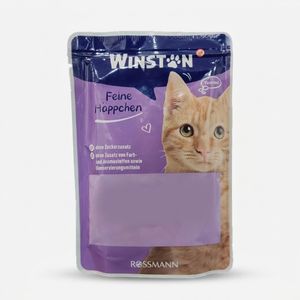 پوچ گربه بالغ وینستون مدل گروی طعم مرغ و جگر وزن 100 گرم
