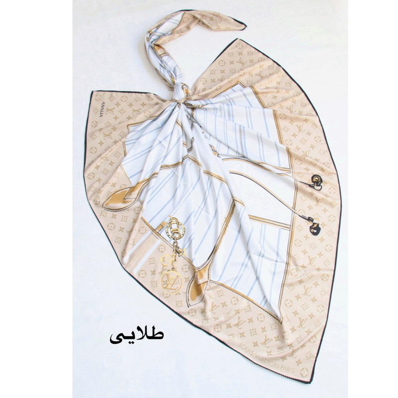 روسری زنانه مدل ابریشم توییل کد 10290-140 — تصویر ۳