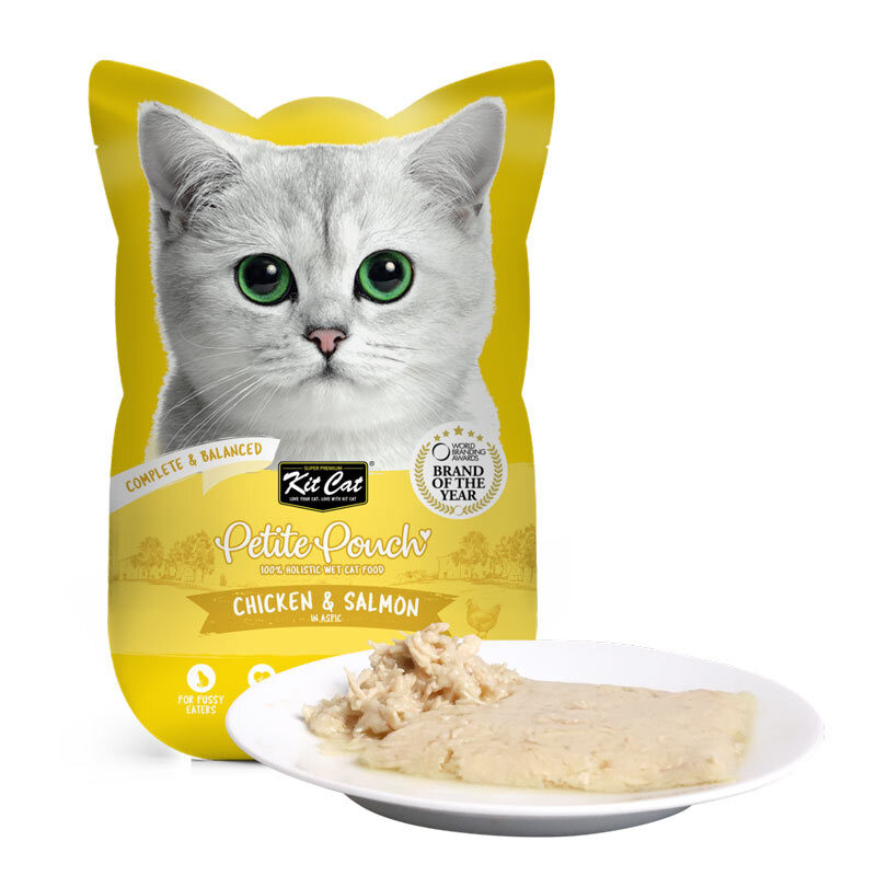 پوچ گربه کیت کت مدل Petite طعم مرغ و ماهی سالمون وزن 70 گرم — تصویر ۲