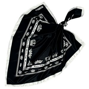 دستمال سر و گردن زنانه مدل ابریشم جدید طرح تاج کد ab205
