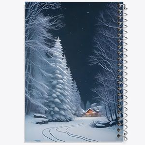 دفتر ژورنال نویسی 50 برگ خندالو مدل نقطه ای طرح منظره برفی کد F10018