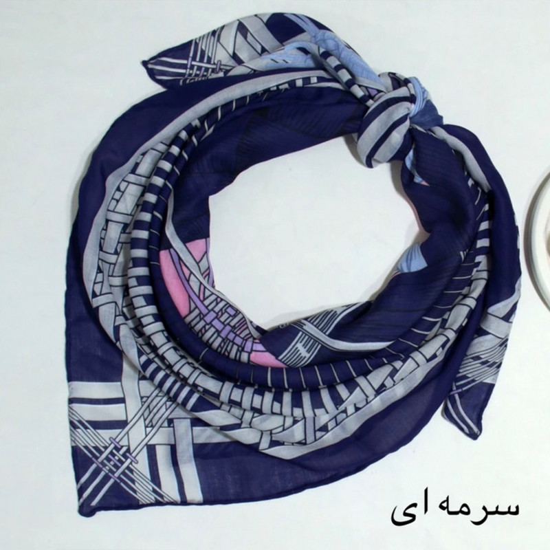 روسری زنانه مدل نخ پنبه کد 9670-1 — تصویر ۳