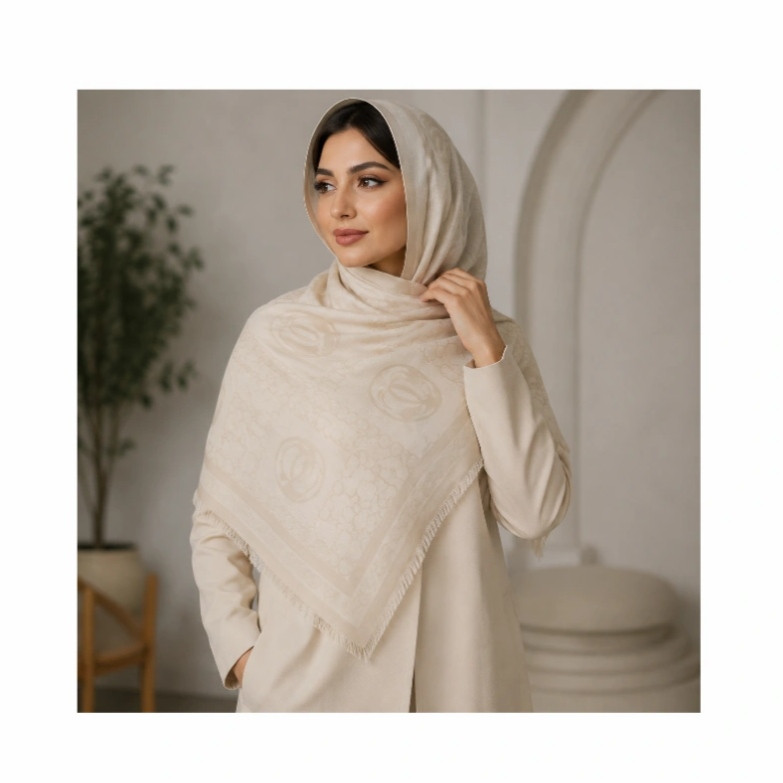 روسری زنانه کوکو مدل CH 22167705 قواره 140×140 سانتی متر مناسب استفاده رسمی اسپرت و مهمانی چهار فصل کد 2 — تصویر ۲