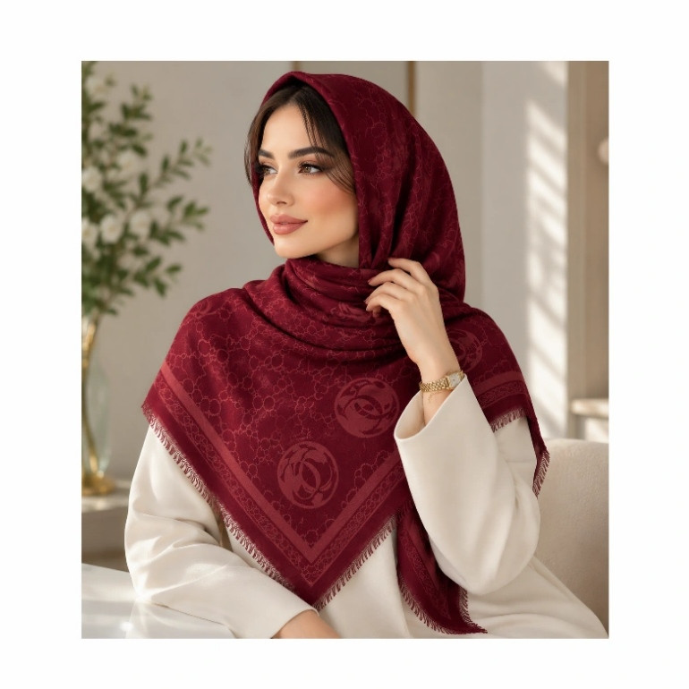 روسری زنانه کوکو مدل CH 22167705 قواره 140×140 سانتی متر مناسب استفاده رسمی اسپرت و مهمانی چهار فصل کد 2 — تصویر ۳