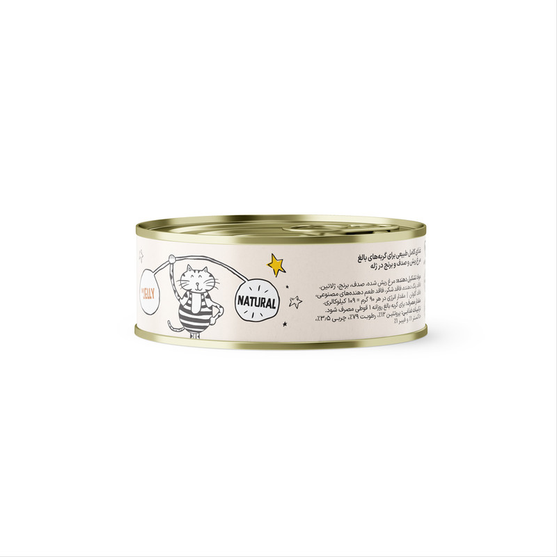 کنسرو غذای گربه رومیتو مدل مرغ ریش و صدف و برنج در ژله وزن 90 گرم — تصویر ۳