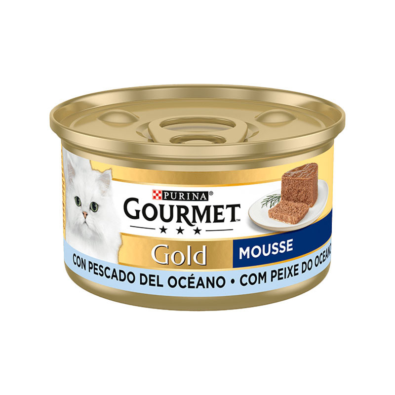 کنسرو غذای گربه بالغ گورمت مدل Gold Mousse بافت موس با طعم ماهی اقیانوسی وزن 85 گرم — تصویر ۲
