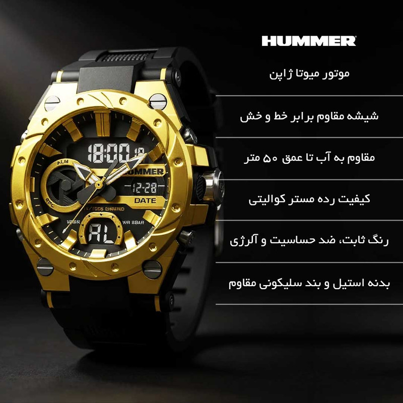 ساعت مچی عقربه‌ای کوارتز مردانه هامر مدل HM1428-C2 — تصویر ۴