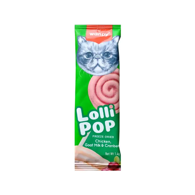 تشویقی گربه ونپی مدل Freeze Dried Lollipop طعم مرغ، شیر بز و کرن‌بری وزن 14 گرم — تصویر ۲