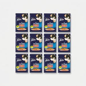 پوچ گربه بالغ فلیکس مدل The Delicacies با طعم ماهی سالمون بسته 12 عددی