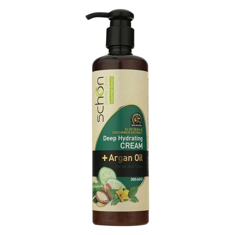 کرم مرطوب‌کننده دست، صورت، گردن شون مدل Cucumber مناسب برای انواع پوست حجم 300 میلی‌لیتر — تصویر ۲