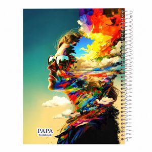 دفتر تمرین 200 برگ سیمی پاپا مدل جلد سخت طرح کلاسیک کد 03