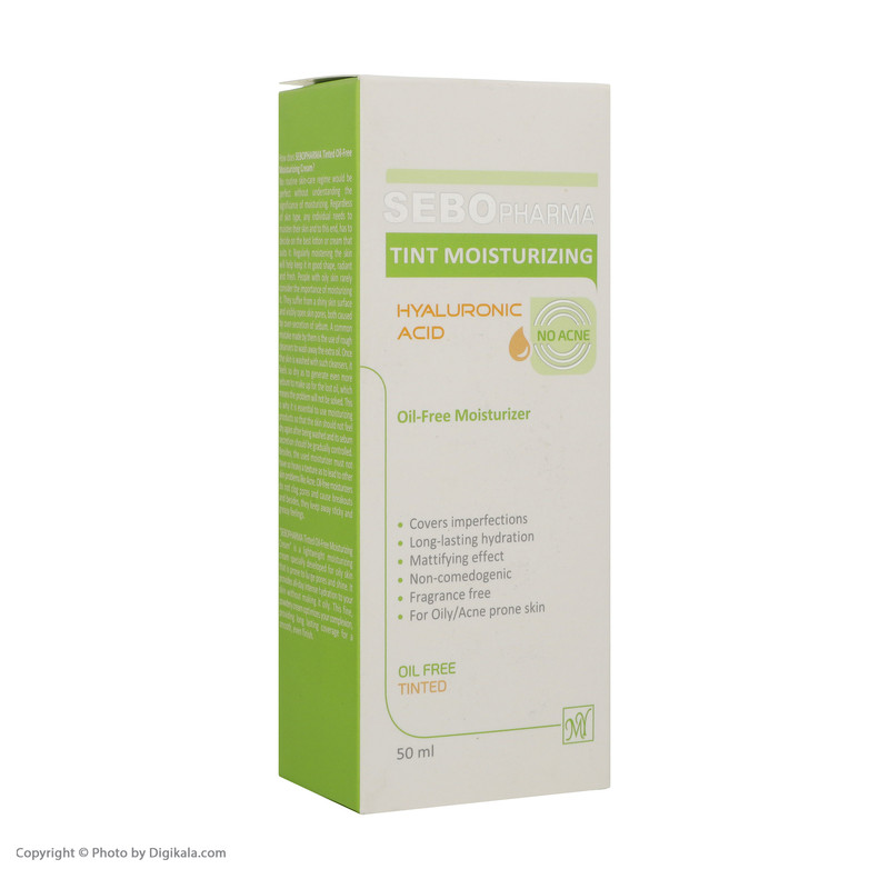 کرم مرطوب کننده رنگی مای سری سبوفارما مدل oil free حجم 50 میلی لیتر — تصویر ۵
